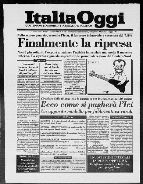 Italia oggi : quotidiano di economia finanza e politica